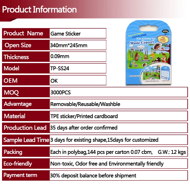 Popular full color printing waterproof removable window car sticker