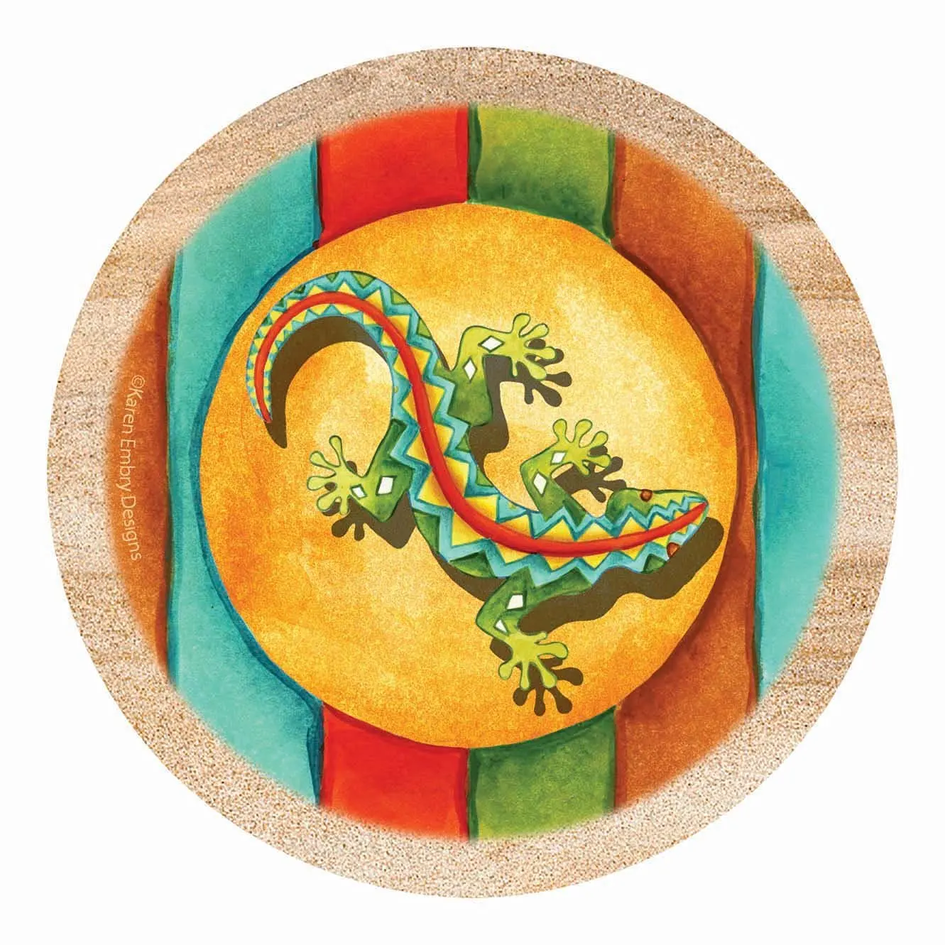 Thirstystone Drink Coaster Set, Southwest Gecko