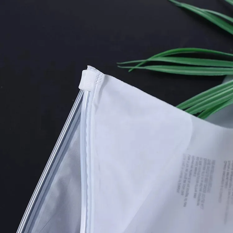 Custom Printing Slider Clothing Packaging Clear Plastic Slider Zipper
