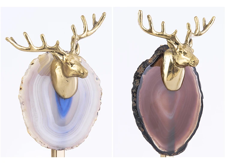 Agate Bronze Bulk Deer Antlers Home Hotel Decoration Marble