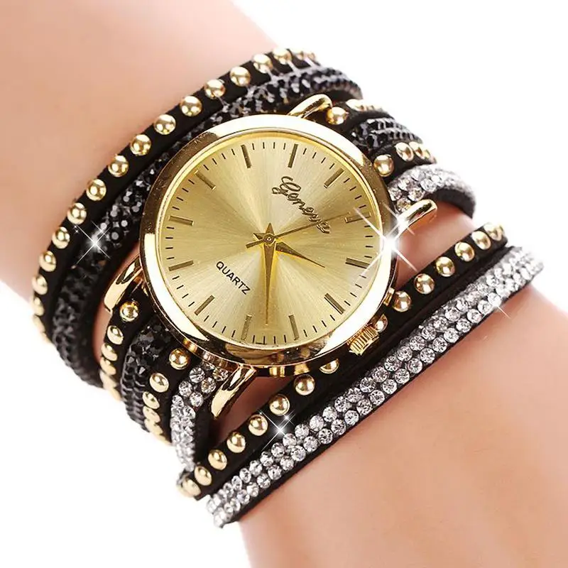 77 Fashion 15 Colors Summer Style Luxury Casual Geneva Wristwatch Watch Women Gold Bracelet Dress Watch