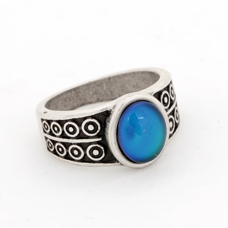 

Ladies Favorite Best Design Handmade Antique Silver Finger Ring Cool 12 Colors Change Ring