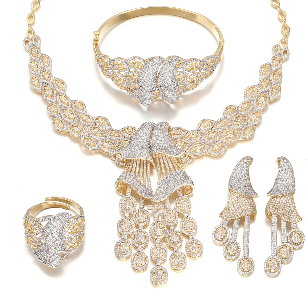 

Guangzhou Jewelry Saudi Gold Jewelry Set Wedding Bridal Jewelry