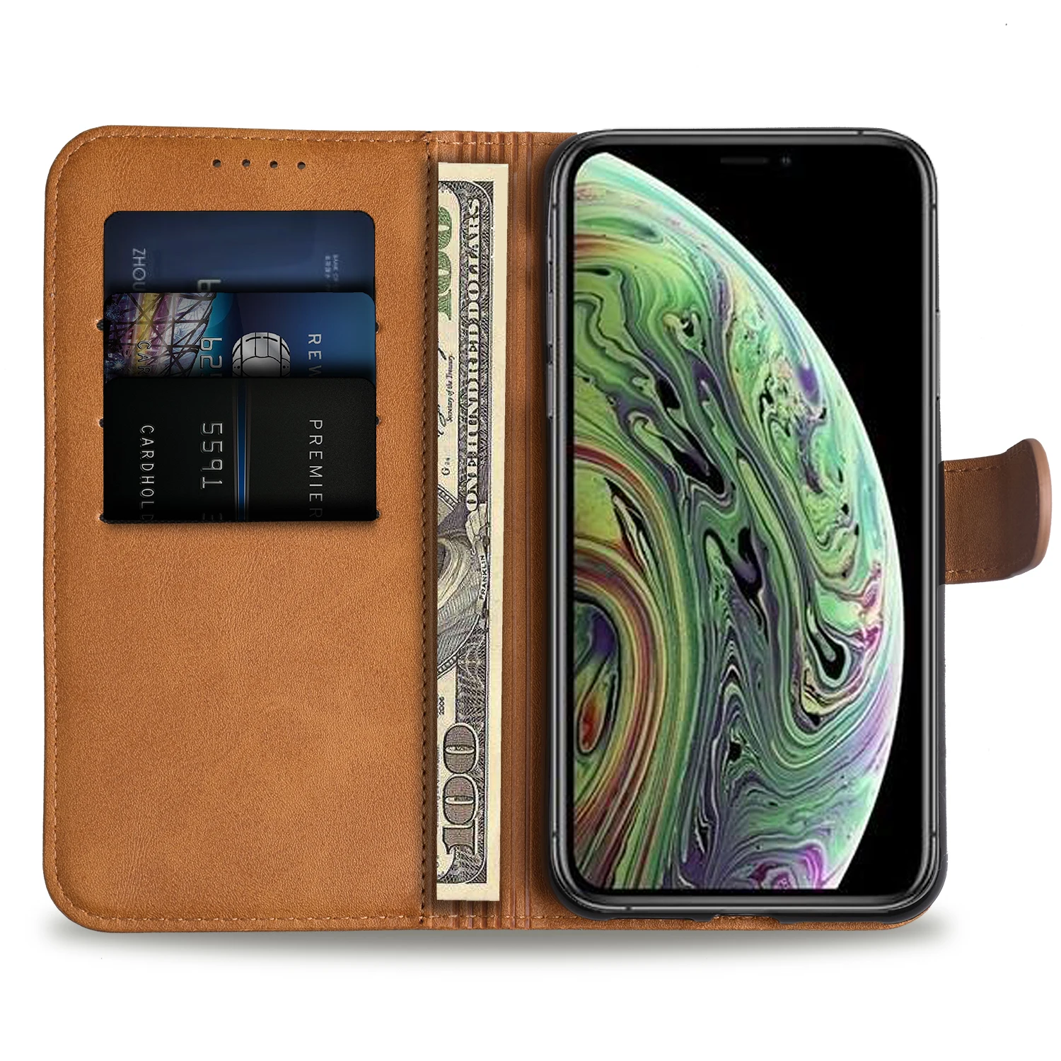 Fundas For iPhone xs max 6.5inch Leather Flip Book Wallet Stand Phone Case Etui case Cover For iPhone XR