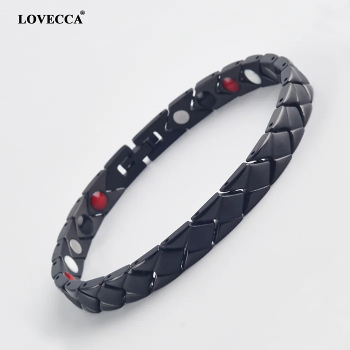

New design Factory wholesale 316L stainless steel bracelet rose gold magnets negative ion power bracelets, Gold;black;silver;rose gold