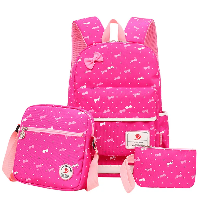 

Dropshipping Bow-knot Printed Children Schoolbags Orthopedic Satchel Backpacks for Girls