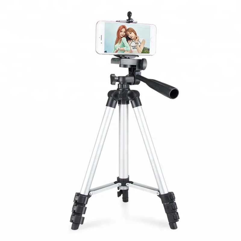 

DSLR camera mobile phone lightweight flexible tripod with phone holder, Silver;black