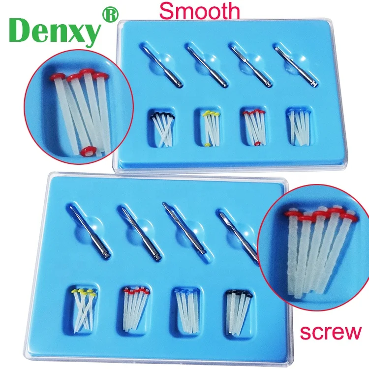 Threaded Post Tooth Translucent Fiber Post 1.2mm 50-Piece Dental Translucent Fiber Post Set ...