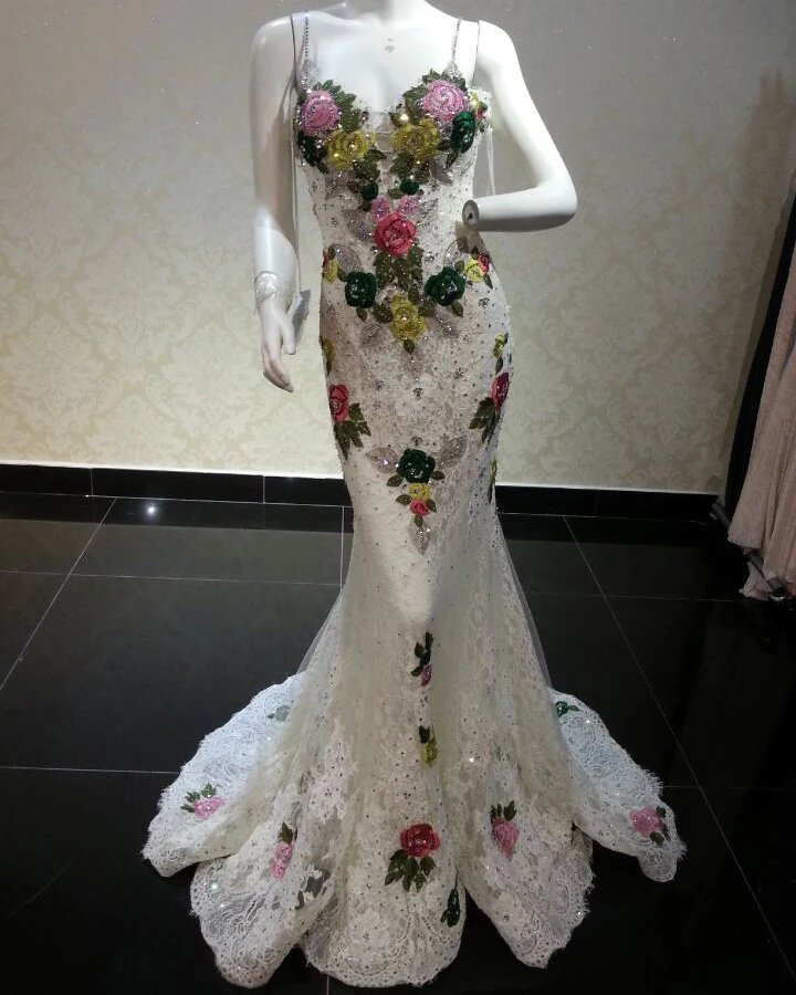 white floral print to wedding