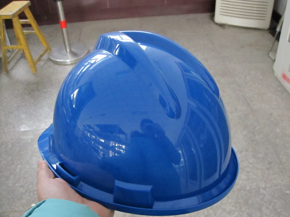 Blue Color Pe Materials V Type Cheap Construction Safety Helmet For