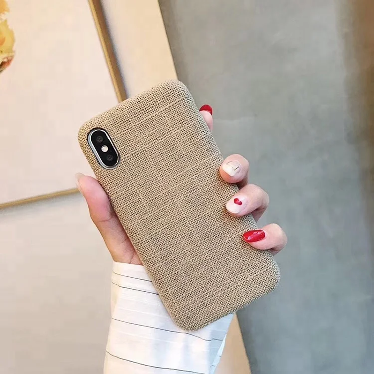 Blank Solid Color Fabric Cloth Mobile Case For Iphone 8Plus Xs Max