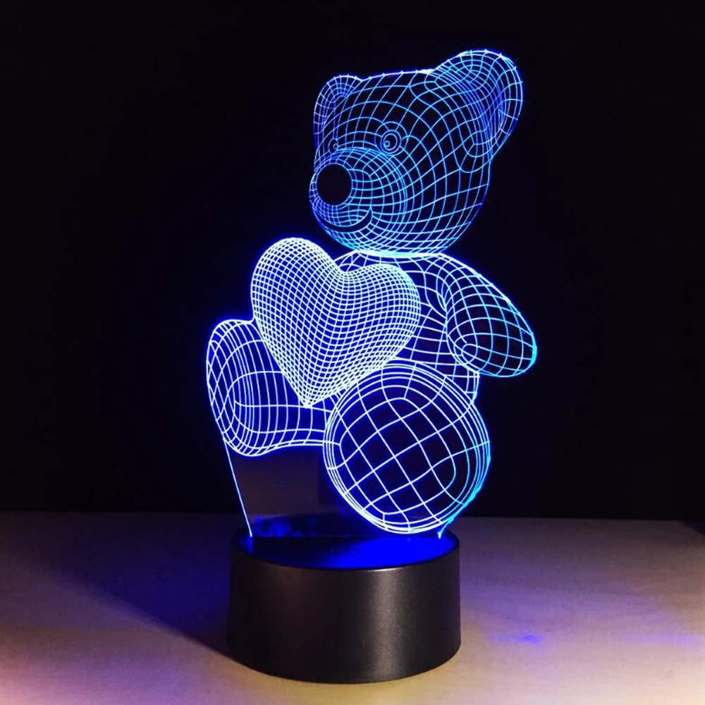 Mickey mouse 3d visual led night,led modern christmas tree lamp awesome gift table lamp night light