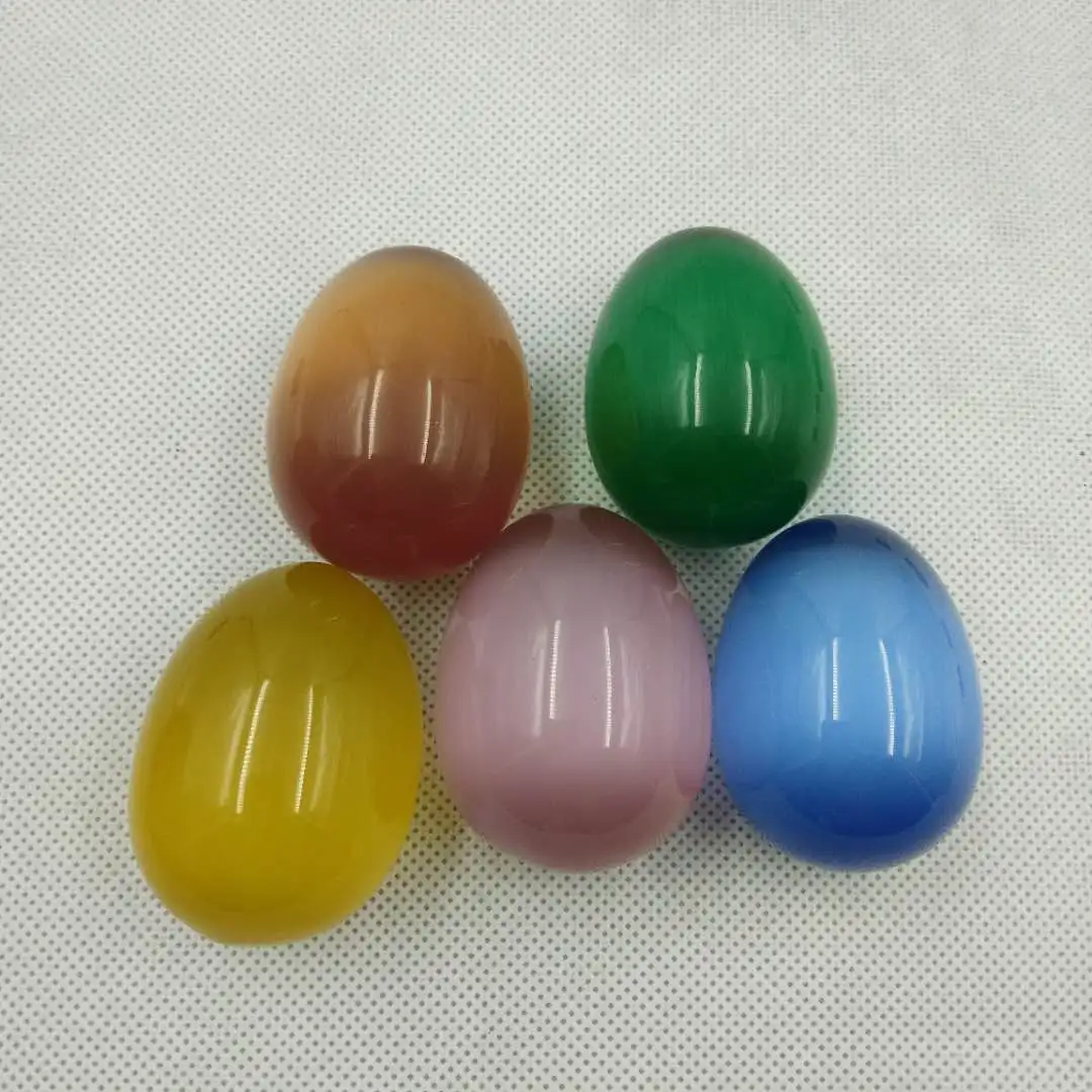 手工雕刻猫眼石英蛋石 yoni 鸡蛋出售