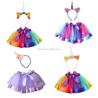 

Spring Girls Princess Tutu Skirt With Unicorn Headband for Party