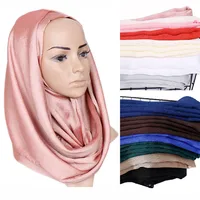 

New Design Solid Color Hijab Silk Scarf Muslim