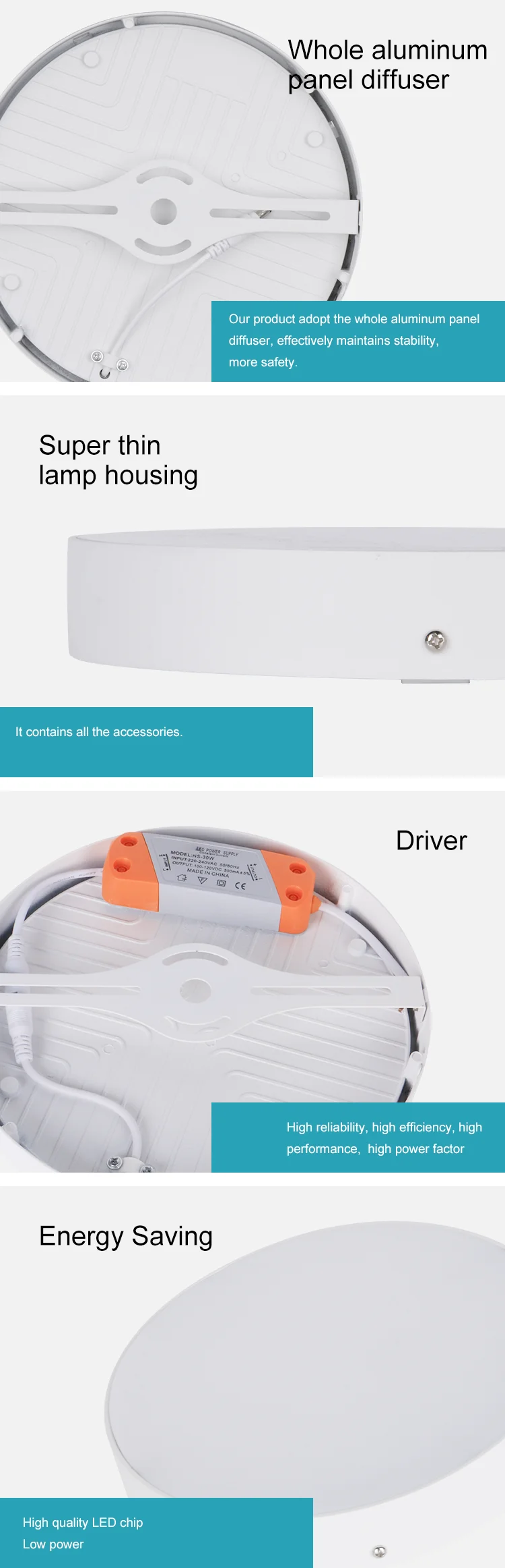 high power surface mounted round 18W/24W/30W led ceiling lighting