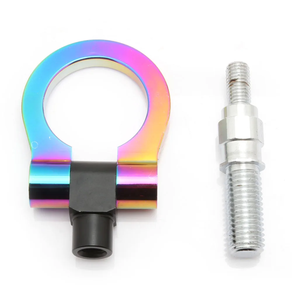 Purple CNC Aluminum Screw-On Tow Hook Bar For JDM Cars - Front & Rear Bumper Tow Hook