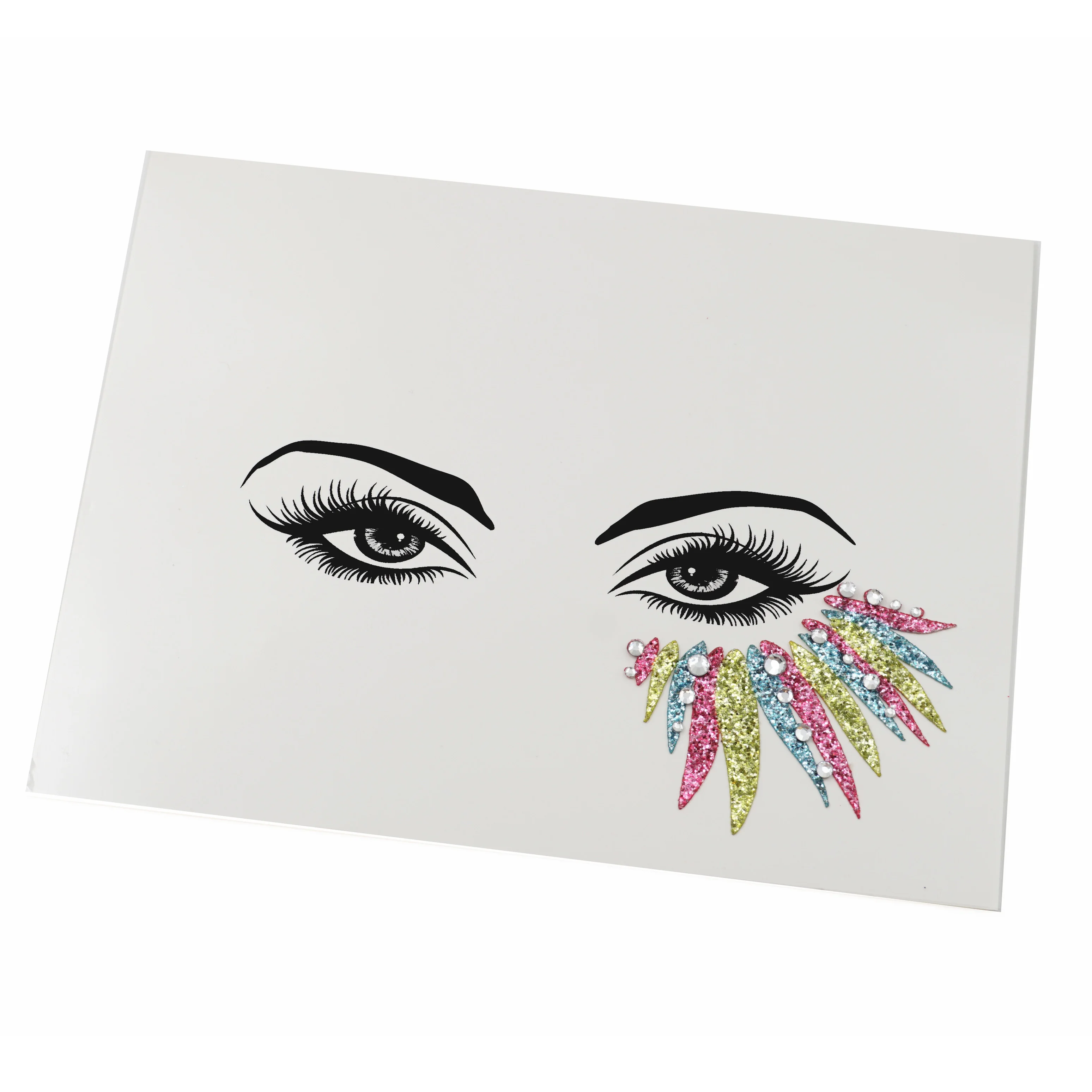 

Makeup eyeliner bindi face gem iridescent stone tattoo sticker, Mixed color