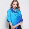 New 2016 Lady gradient color cashmere feeling multifunctional pashmina scarf with Buttons