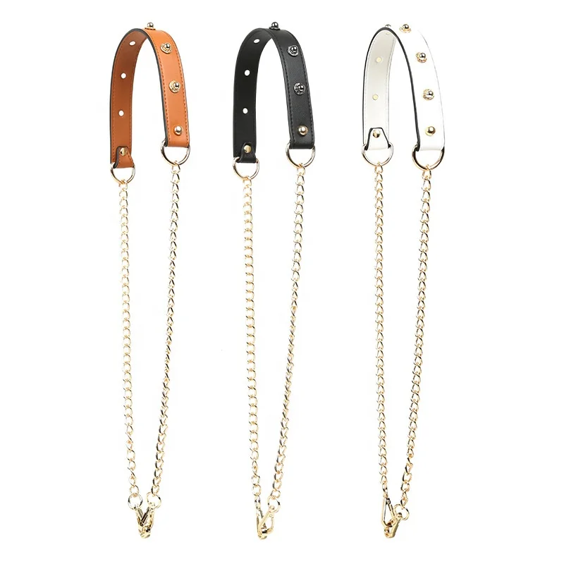 

Meetee B-S043 Long Adjustable Shoulder Leather PU Alloy Bag Chain, Color