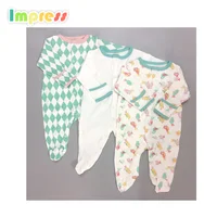 

Baby footed romper 3pcs 100% cotton comfortable baby footed sleeper and coloful printed baby footed romper