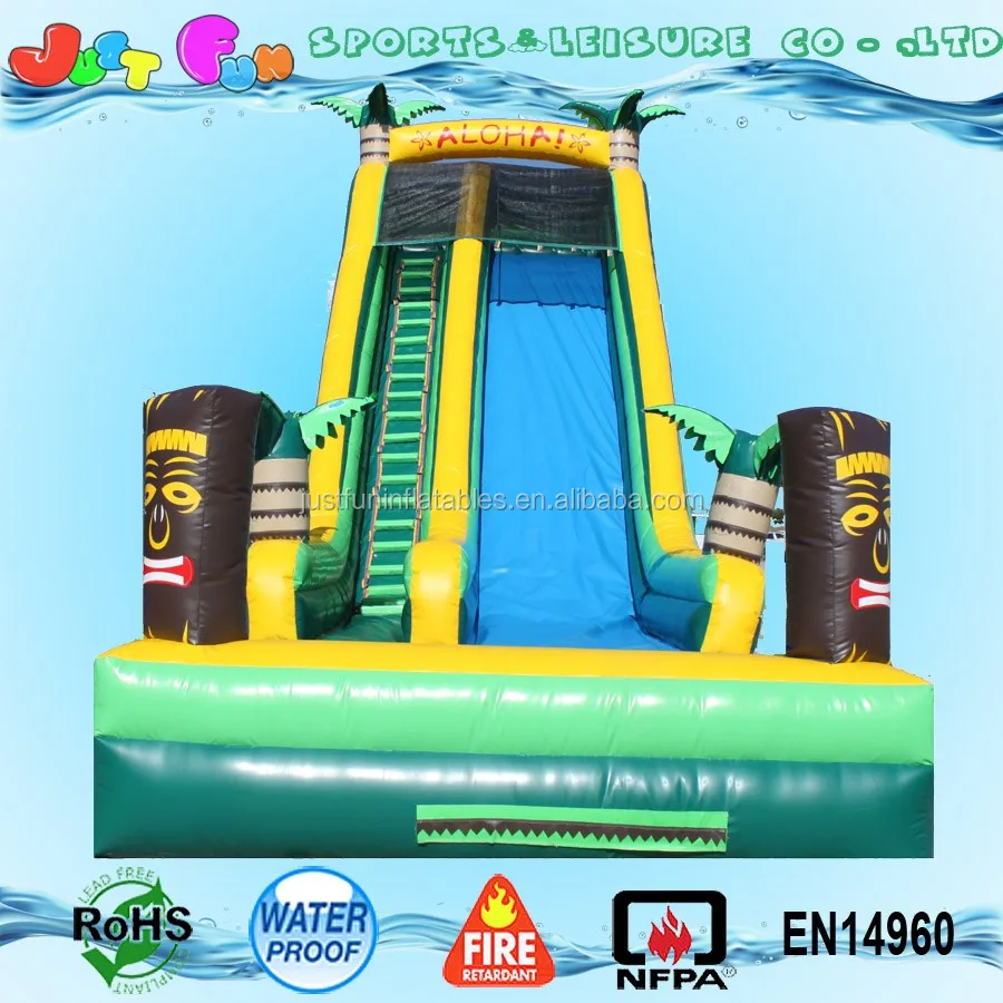 Hawaiian Swimming Pool Water Slide Outdoor Inflatable Wet Slide For