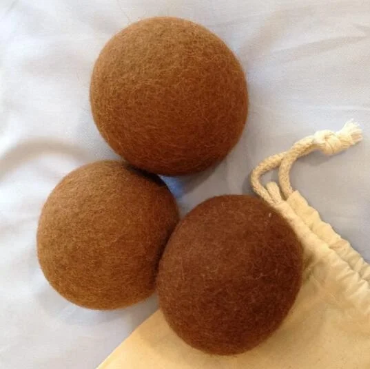 

Anti Static Fabric Softener XL Handmade Alpaca Wool Dryer Balls Wholesale, Brown
