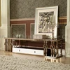 new model living room rose gold stainless steel tv stand design