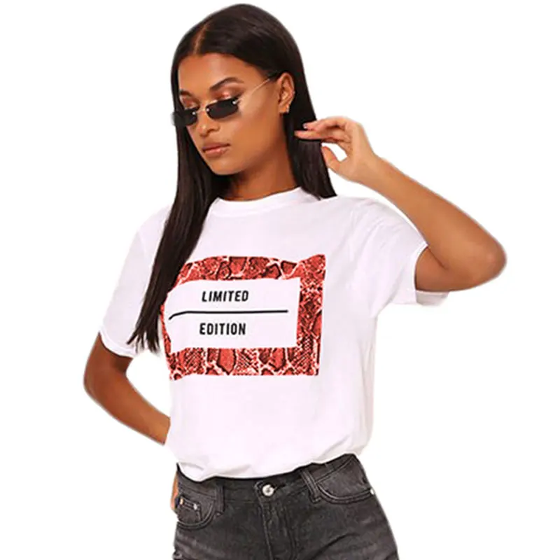 

New FashionPrint Casual O Neck Letter Printed Jacinth T-shirt