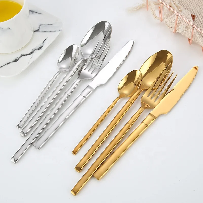 

Wedding decorative gold flatware set spoon knife and fork gold cutlery set wedding