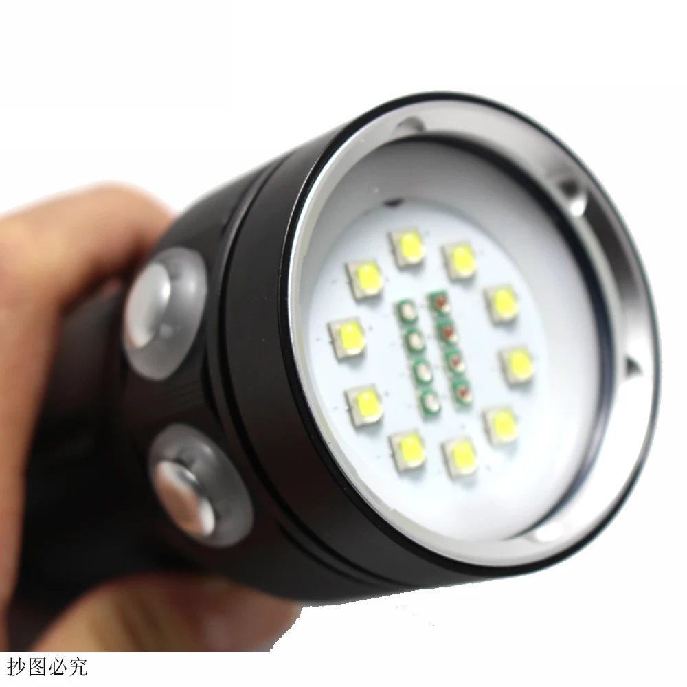Branca + 4x Vermelha + 4x Lanterna + 18650 Lúmen Led Luz uv Tocha Subaquática Vídeo Mergulho Bateria Carregador 20000 10 * Xm-l2 8 20000 lúmens, luz branca + 4x luz