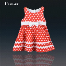 Meninas do bebê Dot Vestido Nova Marca de 100% de Algodão Vestidos de Meninas Vermelhas Parte Superior Do Tanque de verão de 2016 Crianças Menina Vestido Roupa das Crianças 1-4 Anos