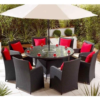 Outdoor Einzigartige Kreative Design Platz Runde Tisch Und Rattan