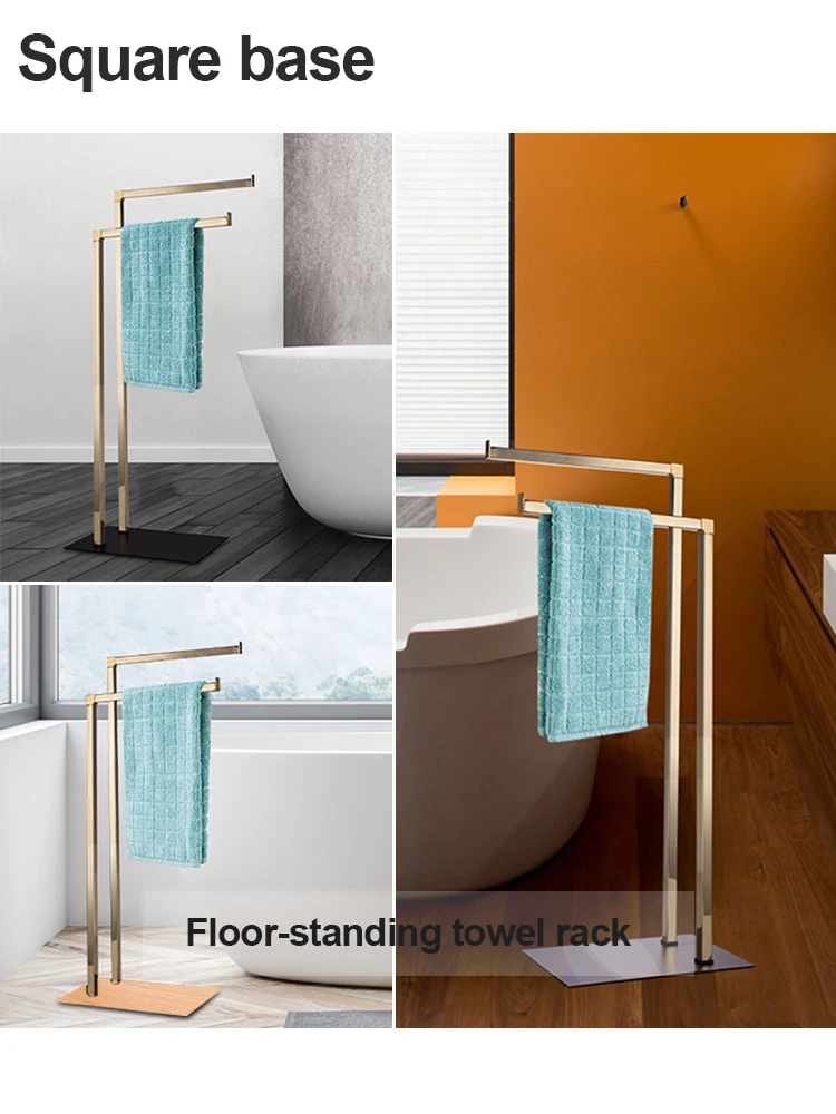 Floor Standing Household Towel Drying Rack Two Layers Towel Rack Glass