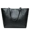 Hot selling Vintage Women's handbags leather cowhide handbag genuine Leather tote bag Crocodile Grained Soft Leather handbags