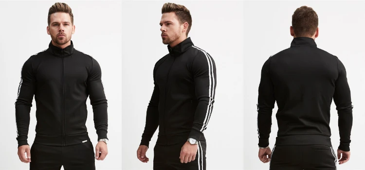 mens tracksuit athletic sport casual sweatsuit standing collar