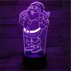 Christmas gift of Santa Claus shaped 3d led visual night light with battery operation