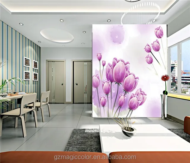 Purple Tulips Intoxicated Sliding Door Wallpaper Decor Wall Murals Images, Photos, Reviews