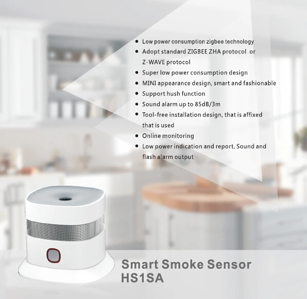 Zigbee Sensor Smoke Detector Fire Alarm Detector Smart Home Sensor 2.4GHz High Sensitivity Compatible with SmartThing Gateway panic button bluetooth