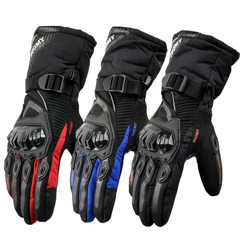 

Winter warm motorcycle gloves 100% Waterproof windproof Guantes Moto Touch Screen Gloves, Black, red, blue