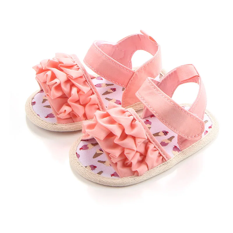 

High quality soft sole beautiful baby girl sandals shoes, Pink/peach