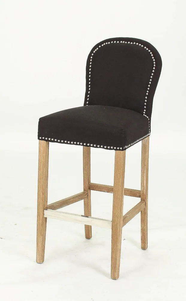 
Black fabric bar stool with ring back 