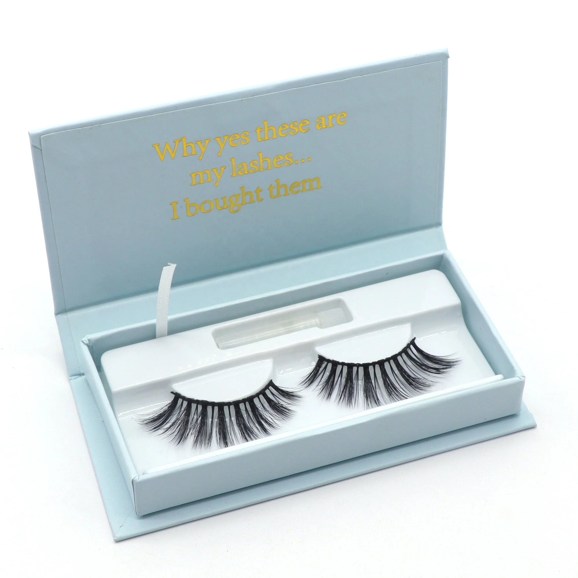 

Wholesale Fashion Own Brand 3D Vegan Thin Strip Soft Wispy faux Mink hair Eyelash
