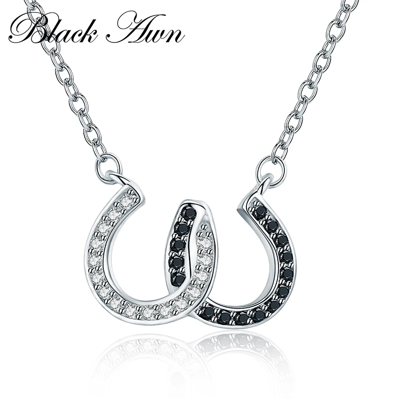 

[BLACK AWN] New Arrive Noble 925 Sterling Silver Fine Jewelry Trendy Engagement Necklaces for Women Wedding Pendants P181