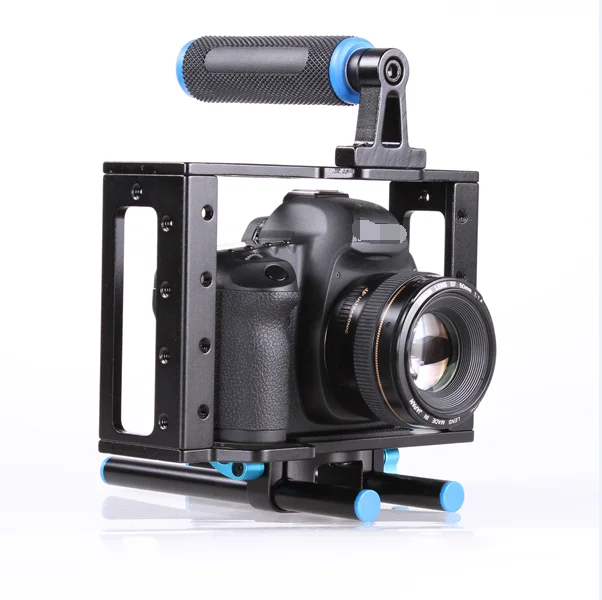 15mm Rod Rig Dslr Camera Video Cage Kit Stabilizer + Top Handle Grip