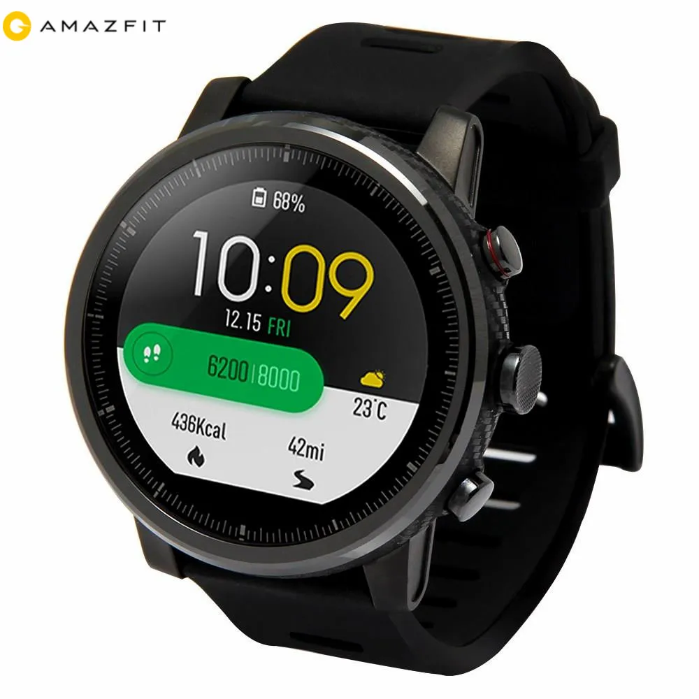 

2019 Xiaomi Amazfit Stratos Smart Watch 2 Fitness Tracker Waterproof SmartWatch, Black