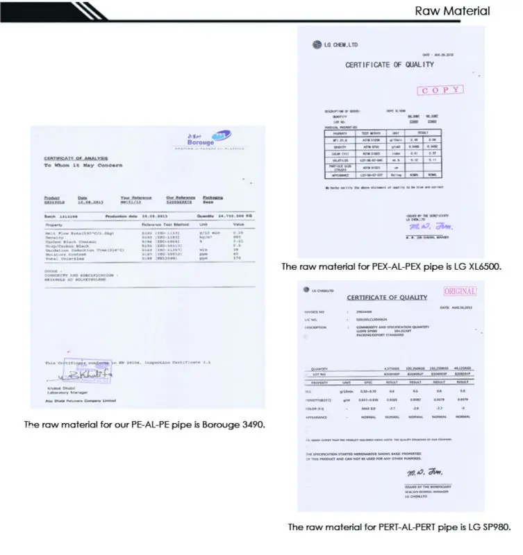 PAP4 pe al pe pipe composite hdpe gas pipe