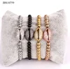 High quality CZ Pave diamond shell stainless steel bead friendship handmade macrame bracelet for women