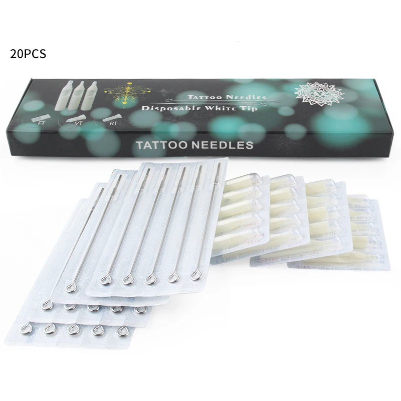 

over 20 years experience/supplier of tattoo companies /OEM Yilong Tattoo Needles and Tattoo Tips Kit 20pcs/box, White