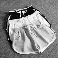 

Custom made embroidery print logo women running shorts cotton gym shorts
